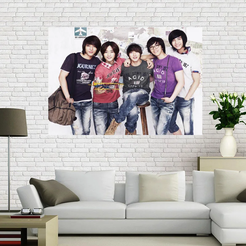 

Custom KPOP FTISLAND Poster Wall For Living Room Art Poster Decoration Canvas Fabric Cloth No Frame Morden Home Decor A12.2