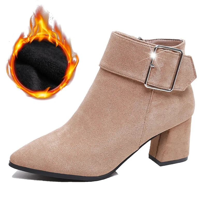 Модные брендовые зимние ботинки Женская обувь женские ботильоны Элегантные