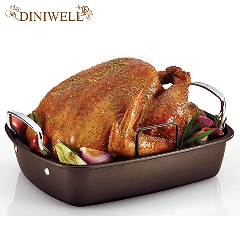 Антипригарная прямоугольная глубокая Жаровня из нержавеющей стали сковорода