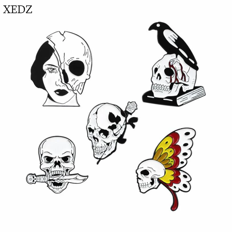 XEDZ новый значок в виде костяшки модная Личность страшный орган на Хэллоуин