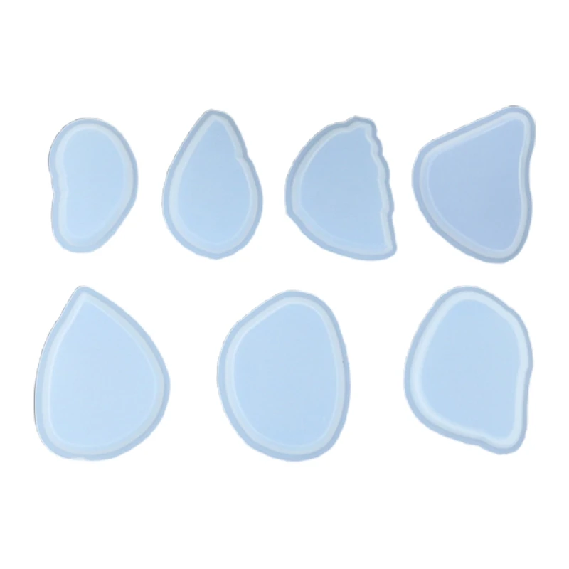 

7 Pcs Crystal Epoxy Resin Mold Hanging Tag Listed Pendant Mirror Silicone Mould