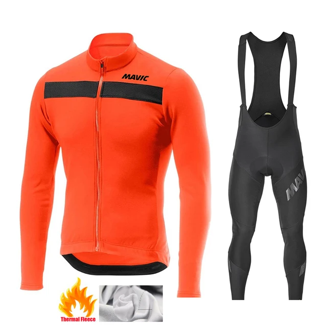 

2022 Cycling Jersey Set Winter Spain Tour Red Cycling Clothing Men Road Bike Suit Thermal Fleece Jacket MTB Maillot