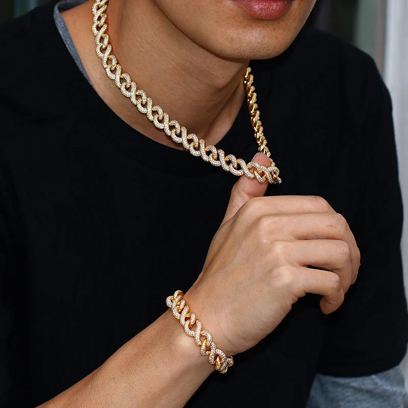 Новый индивидуальный дизайн Iced Out цепочка со Стразами Ожерелье Медь