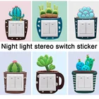 Настенный 3D светящийся ночной светильник, переключатель на выходе, Мультяшные наклейки для детей, дома, спальни, гостиной, Декор, украшения для дома