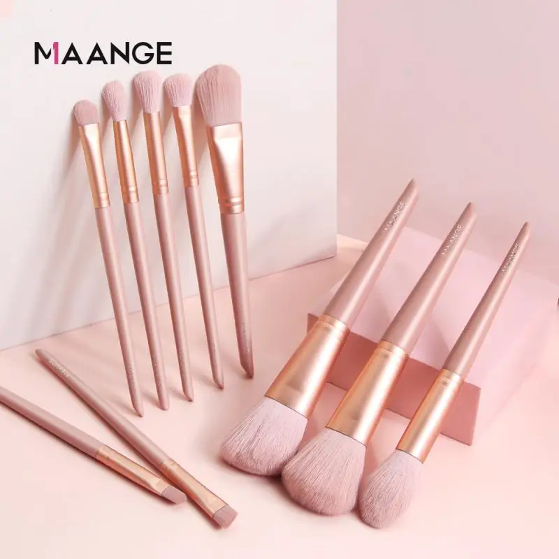 

10 PCS Professional Makeup Brushes Set Beauty Tools Eye Shadow Brush Eyebrow Brush Foundation Brush Nylon Bristle