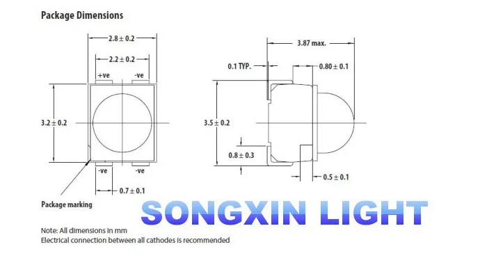 100 шт. 3528 красный SMD светодиодный супер Мощность PLCC 4 Видимый тот вид 4600 6000mcd диод с