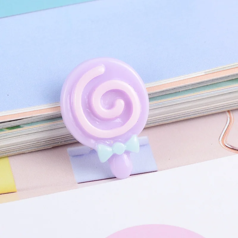 

Kawaii Simulation Food Resin Lollipop Colorful Flatback Cabochon Scrapbooking DIY Accessories Decoration Crafts