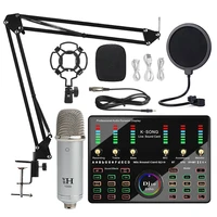 microphone professionnal studio condenser sound card bluetooth wireless mic with cantilever bracket for pc phone singing gaming