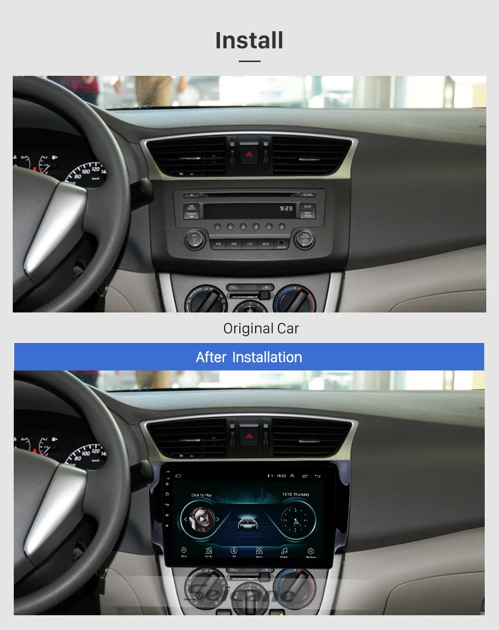 Seicane 2Din gps мультимедийный плеер головное устройство для 2012 2013- NISSAN SYLPHY 10,1 дюймов Android 8,1 автомобильный Радио Поддержка TPMS DVR