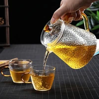 good clear borosilicate glass teapot with infuser strainer heat resistant coffee sqaure tea pot kettle set teaware gifts good