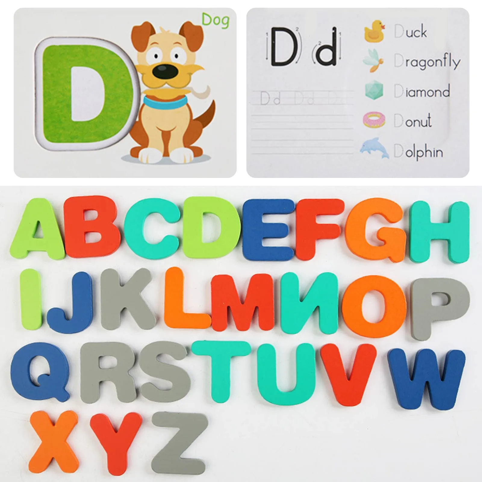 

Montessori Spell word game Wooden Toys Early Learning Jigsaw Letter Alphabet Puzzle Preschool Educational Baby Toys for Children