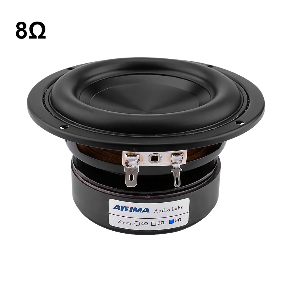 Round 8 Ohm Speaker AIYIMA 1 шт. 4-дюймовый НЧ динамик драйвер 4 8 Ом 100 Вт бас Hifi Звук музыка водонепроницаемый сабвуфер динамик DIY домашний кинотеатр - Цвет: Round 8 Ohm Speaker