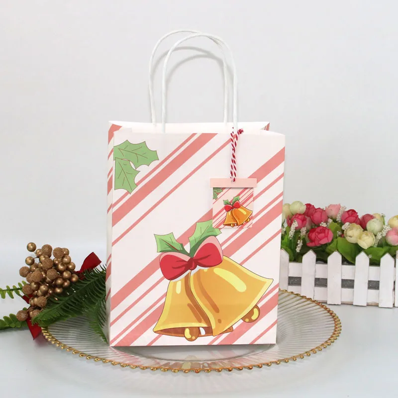

12pcs christmas decorations for home kraft paper gift bag regali