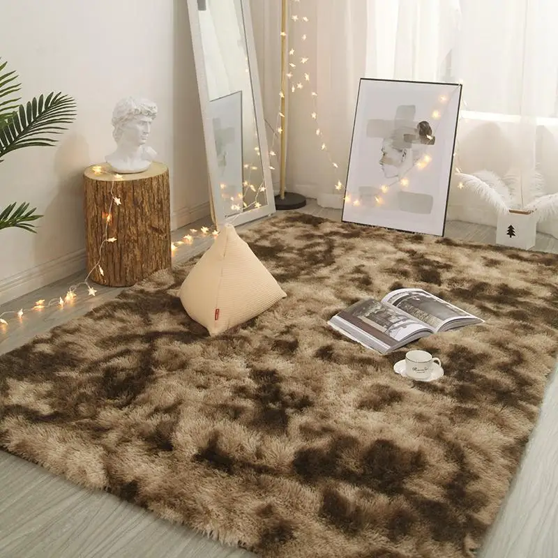 

Carpets for living room Tie Dyeing Plush Soft Carpets Bedroom Anti-slip Floor Mats Bedroom Water Absorption Carpet Rugs