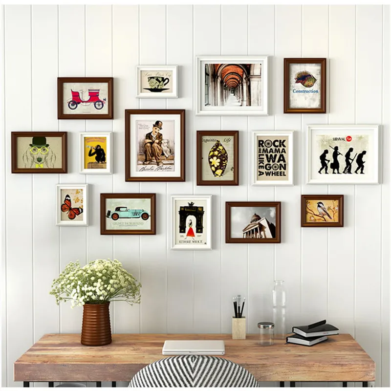 Пасторальный Стиль картинная рамка шоколадом и белым 15 шт./компл. охрана