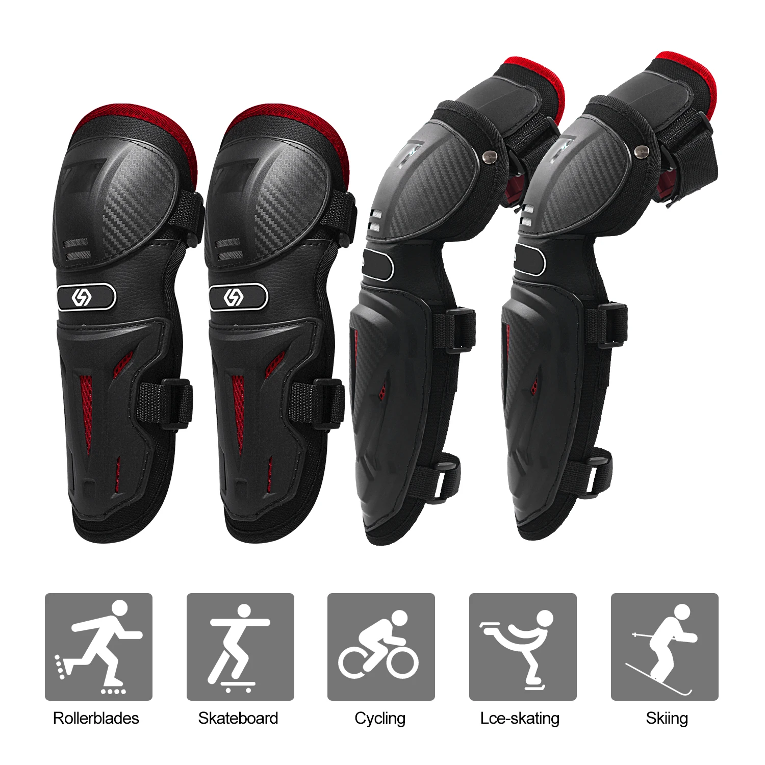 

4pc/s Motorcycle knee & elbow protective pads Motocross skating knee protectors riding protective Gears pads protection