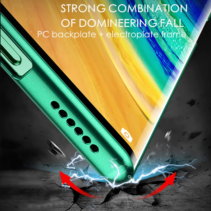 

for Huawei Mate 30 Case IPAKY Mate 30 Pro Case Transparent Electroplate Border TPU+PC Hybrid Shockproof for Mate 30 Pro Case