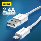 USB кабель Baseus для iPhone 12 Pro Max, зарядное устройство для телефона 2.4A, кабель для iPhone 11 Pro 8 XR X 7 Plus, usb-кабель для передачи данных, кабель для быстрой зарядки