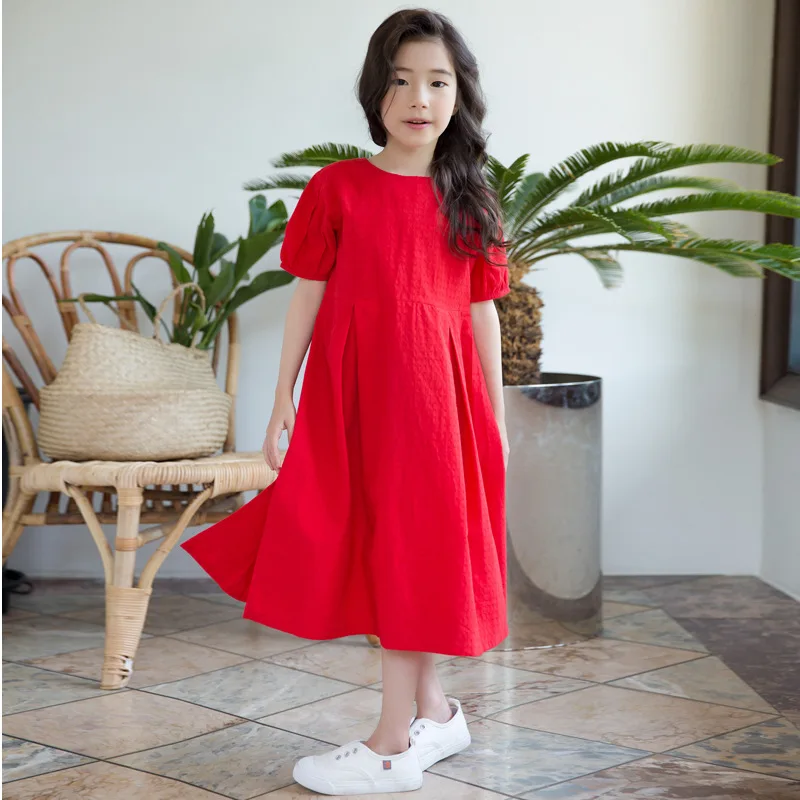 2018 новое летнее платье для девочек простое принцессы малышей Детское