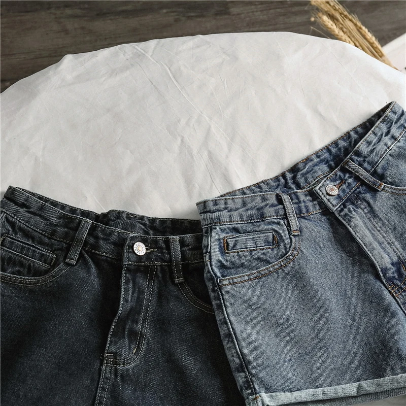 

Denim Shorts Women High Waist Wide Leg Plus Size Shorts Streetwear 2021 Summer Short Feminino Popular Frill Hotpants Womens