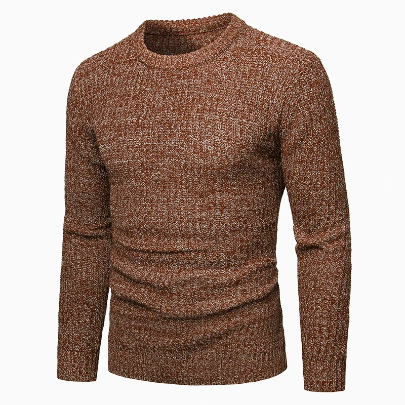 

Suéter masculino com gola redonda, pulôver casual de manga comprida para outono e inverno 2021
