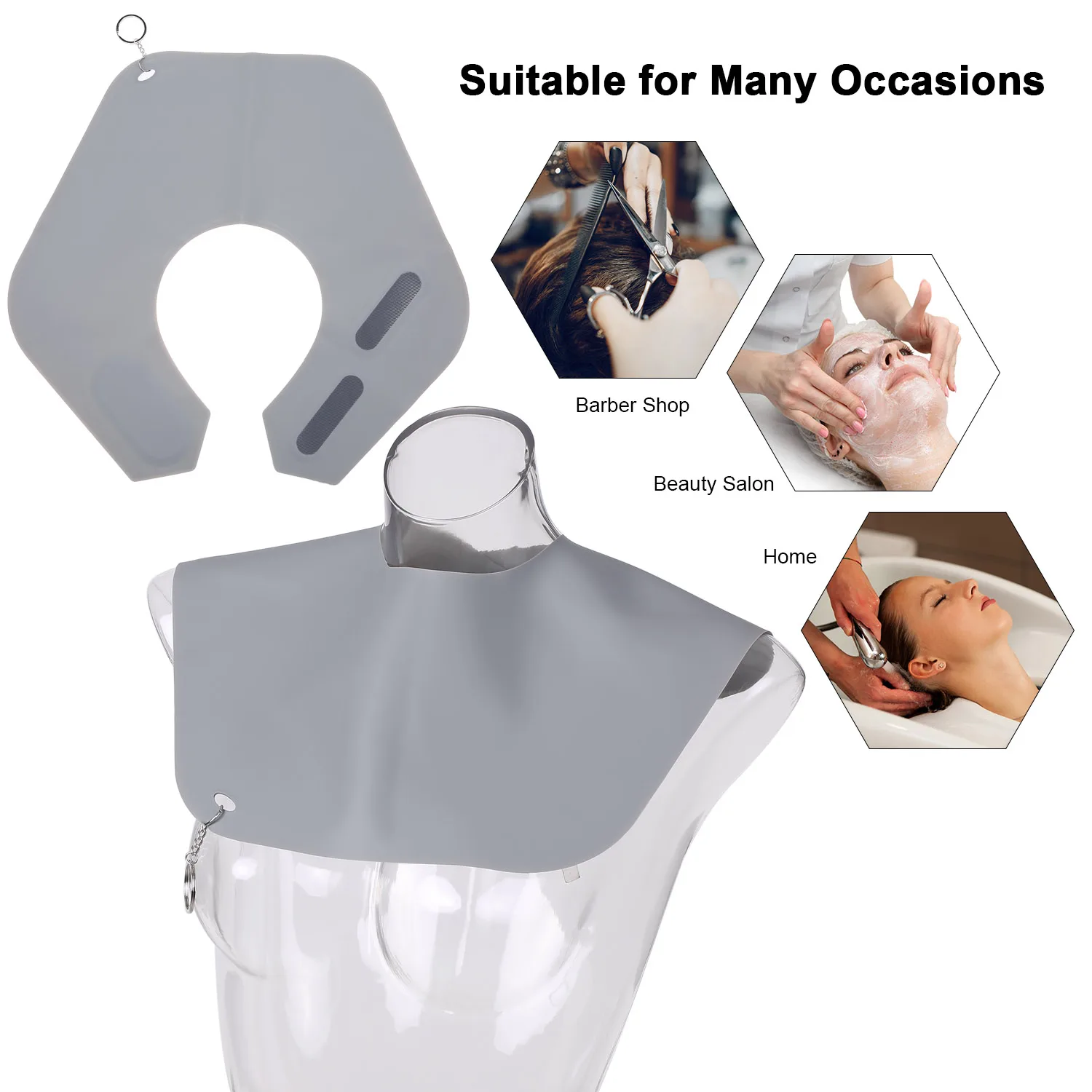 Профессиональный Регулируемый силиконовый фартук для стрижки волос