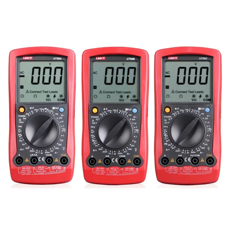 UNI-T цифровой мультитетр профессиональные большой ЖК-дисплей Дисплей MultiTester AC DC