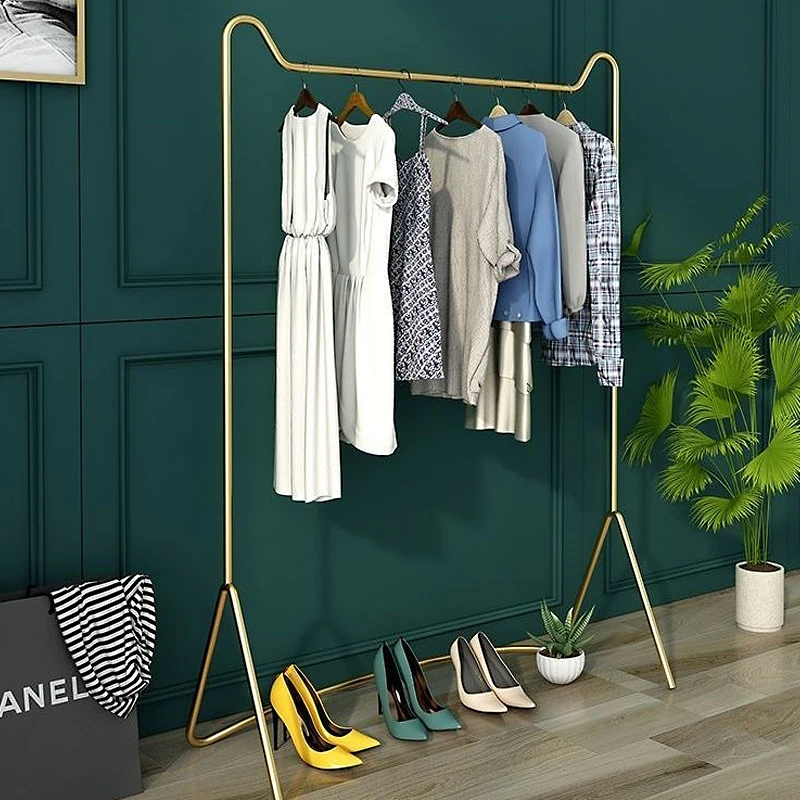 

Single Pole Clothing Rack Stainless Steel Coat Rack Fashion Living Room Display Stand Creative Furniture Floored Clothes Hanger