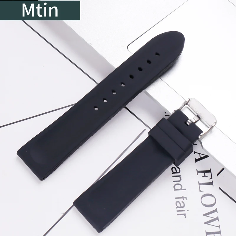 Silicone strap men's 22mm pin buckle for Huawei watch GT2 samsung Gear S3 active 2 Amazfit GTR outdoor sports wristband chain