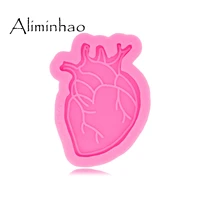 dy0528 shiny glossy 158in heart shape badge reel uv resin liquid silicone mold craft moulds for diy charms making jewelry