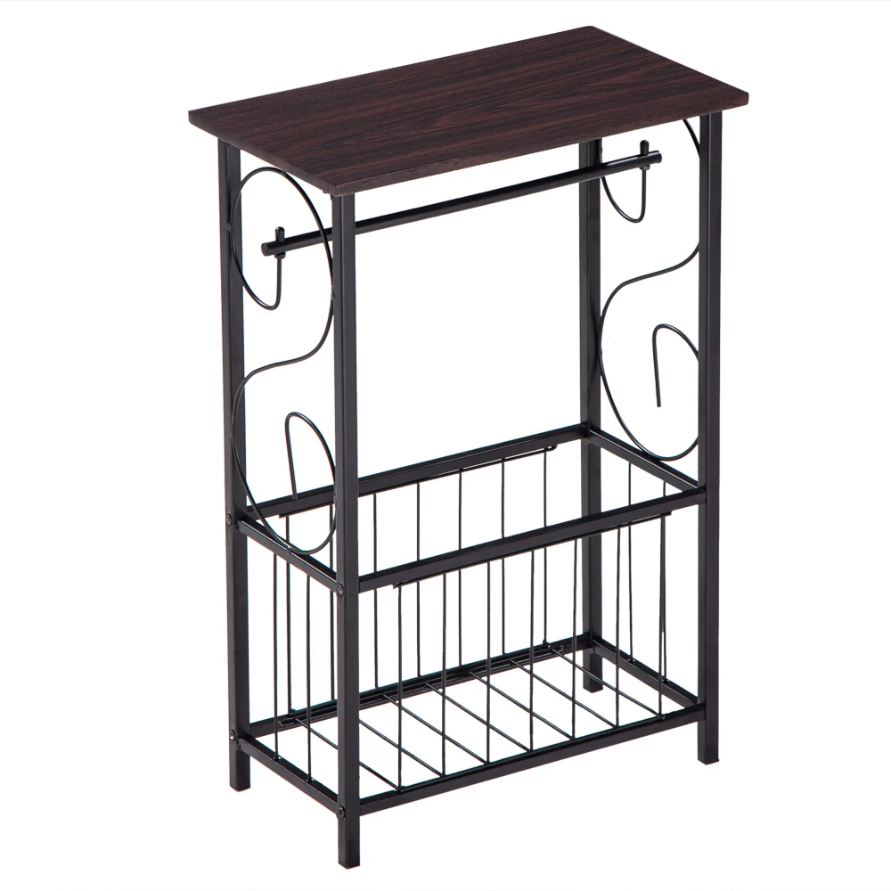 

(37 x 20 x 55)cm Multifunctional Bathroom Table / Interior Side Table Tissue Magazine Rack Dark Brown Hot