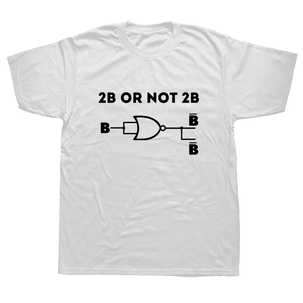 

2B or Not To Be Funny Maths Physics Science T-Shirt Mens Short Sleeves Oversized Streetwear Hip Hop Printed T Shirts Top Tees