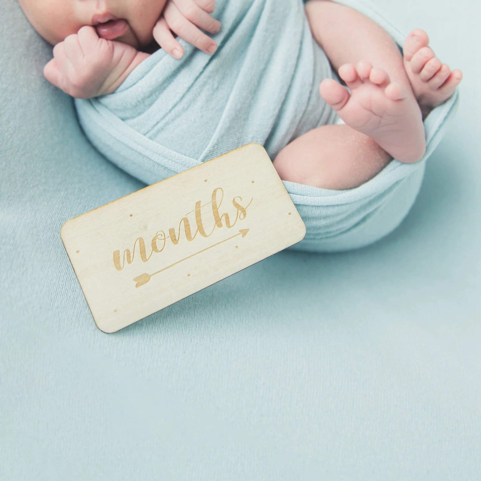 

7 Pcs Handmade Baby Milestone Cards Wooden Double-sided Monthly Photocards Newborn Birth Growth Album Photography Props Souvenir