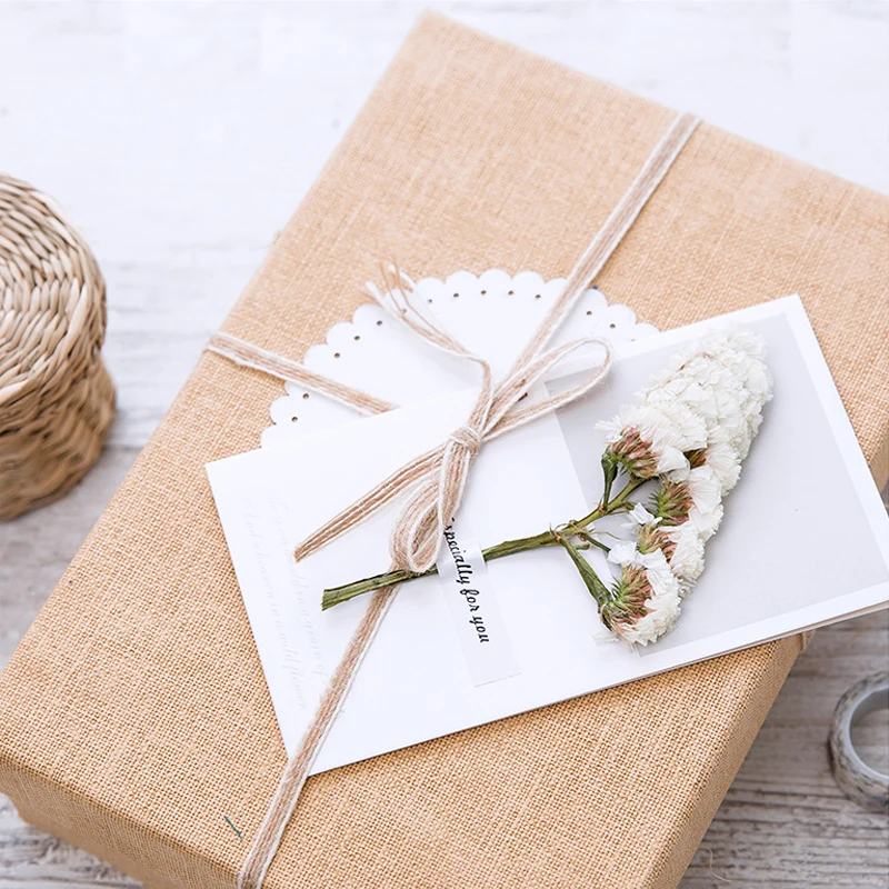 

10pcs Gypsophila dried flowers handwritten blessing greeting card birthday gift card wedding invitations