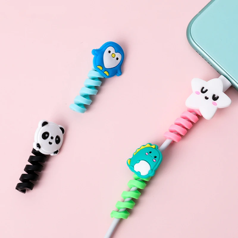 

Cartoon Earphone Charging Cable Break Protector Cute Girl Heart Winder Mobile Phone Earphone Data Cable Protective Cover