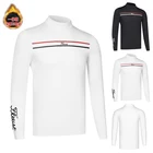 Новинка 2021, футболка с длинным рукавом, одежда для гольфа, мужской топ с круглым вырезом, уличный спортивный плюшевый теплый свитер для гольфа