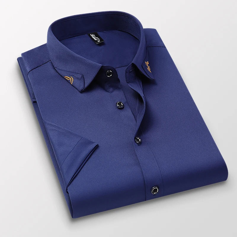 

Brand Office Style Mens Shirt 2021 Summer New Plus Size Shirt Men Business Formal Short Sleeve Shirts Male Dress Shirts Clothes