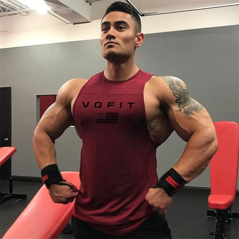 

New Fashion Summer Gyms Fitness Bodybuilding Tank Tops Stringer Mens Workout Clothing Loose Open Side Sleeveless Shirts Vest