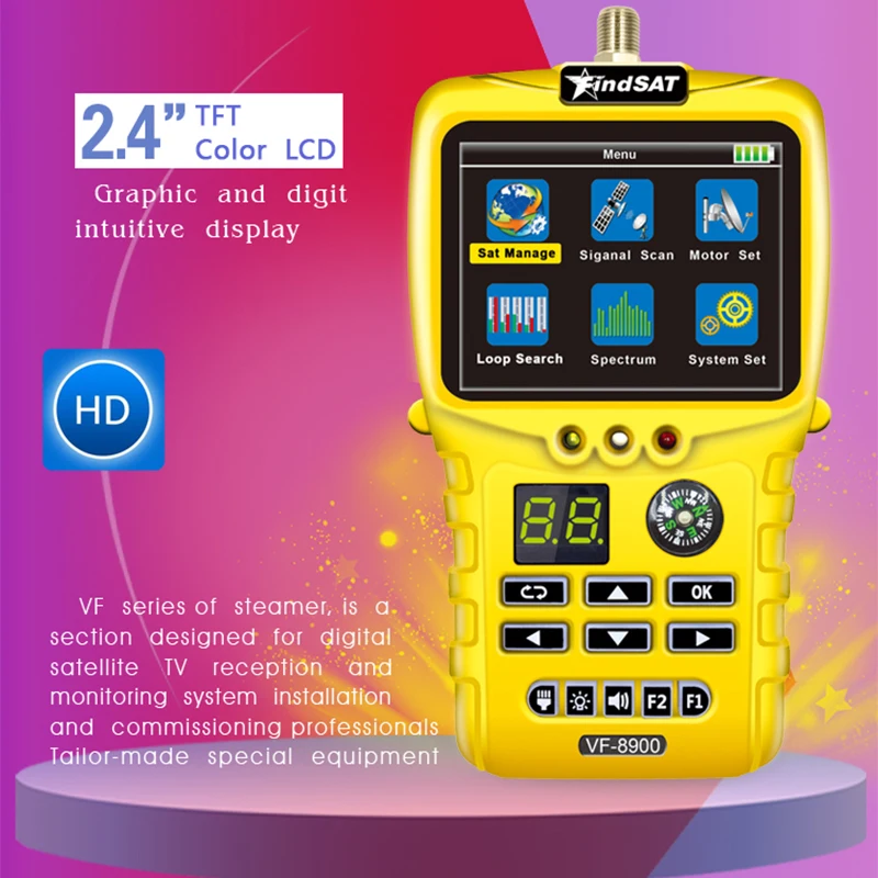 Справочный прибор для спутникового приемника DVB S2/DVB S устройство обнаружения
