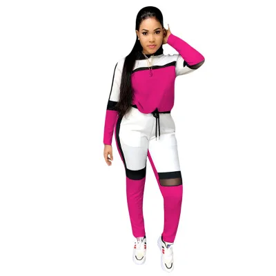 2019 осенне зимний женский свитер с длинными рукавами топ штаны для бега костюм