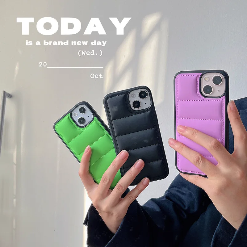 

Fashion Brand Down Jacket Phone Case For iPhone 13 12 11 Pro Max X XS XR 7 8 Plus SE 2020 The Puffer Case Soft Silicone Cover