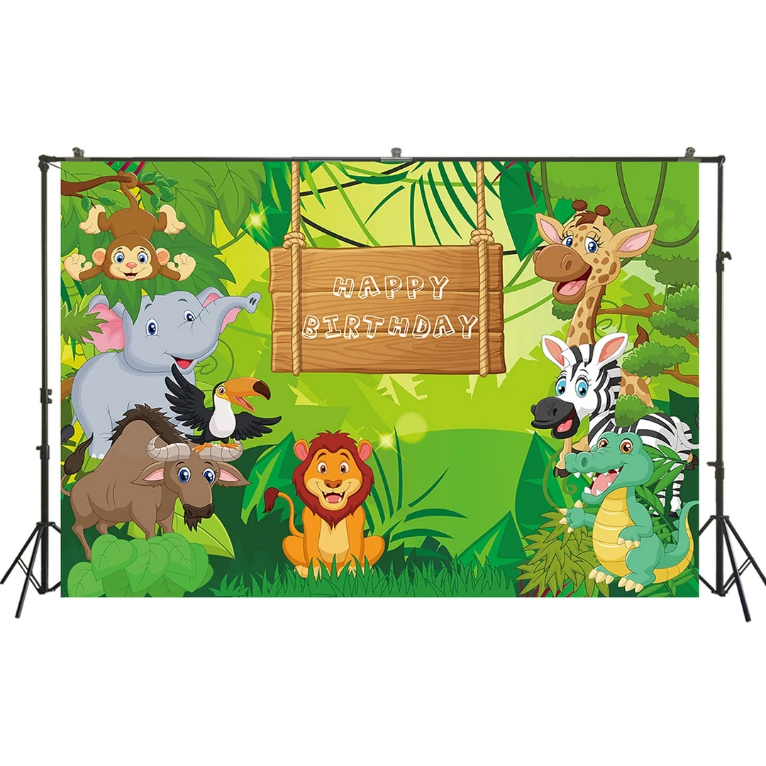 Фотофон для дня рождения джунгли сафари декор вечерние вечеринки баннер