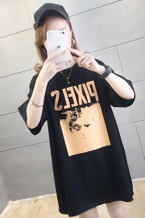 

Houthion Summer Loose All-match O-neck Short Sleeve Women's T-shirt Casual Letter Print Top New Fashion Temperament