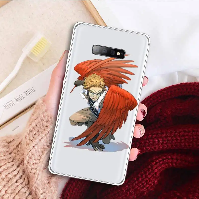 

Hawks Coat Anime Phone Case Transparent for samsung A 21s 50 71 S 8 9 20 20fe note 10 20 ultra plus
