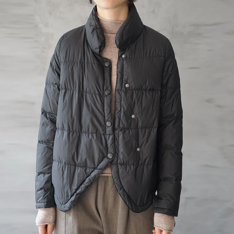 Новинка 2019 года. Тонкий зимний пуховик с длинным рукавом и светильник. Простой