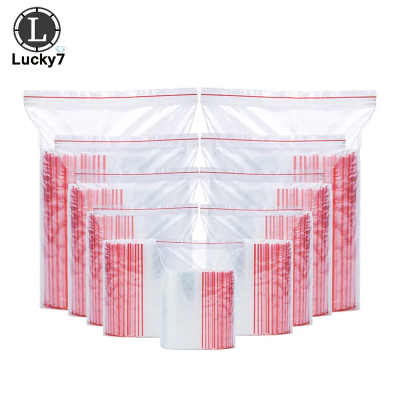 

Wholesale 100Pcs/lot Zip lock Bag Clear Jewelry Package Storage Pouch PE Resealable Clear 6C Bag Waterproof Sealed Ziplock Bag