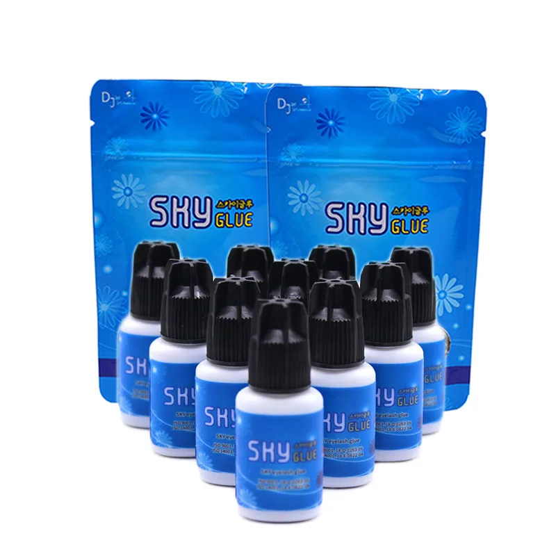 5 Bottles SKY Glue for Eyelash Extension Korea Original Sky Plus 5ml Black Cap Beauty Shop Makeups Tools Lasting Low Stimulation | Красота и