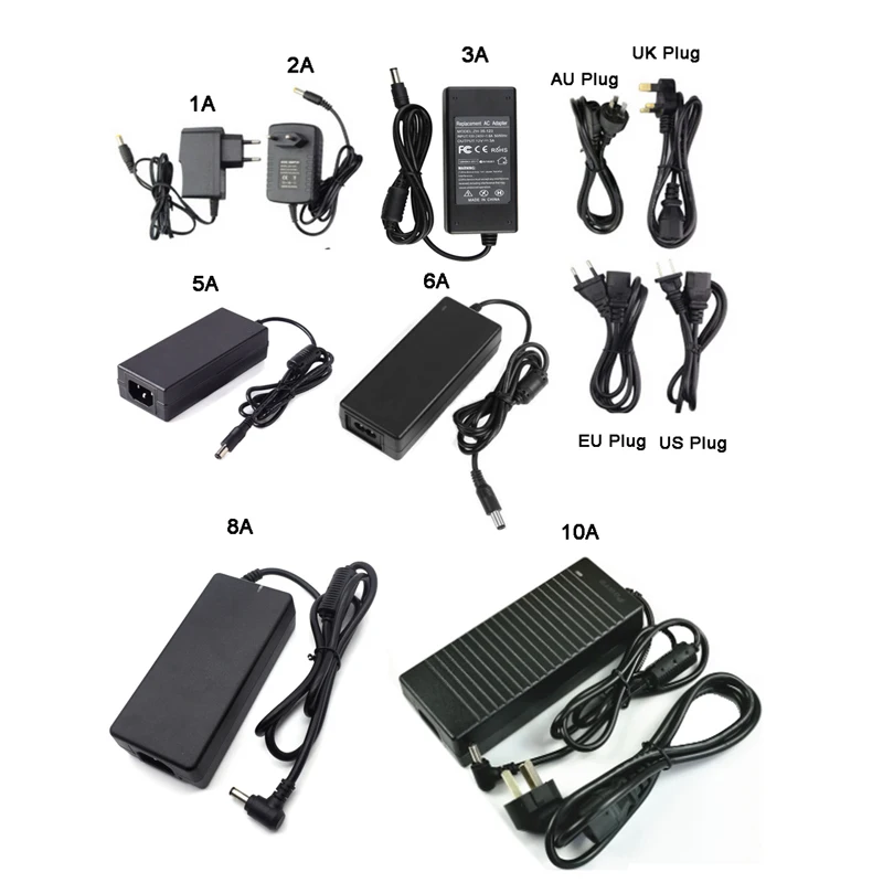 Адаптер питания 12 В для светодиодной ленты трансформатор от AC110 220V до 1 А 2 3 4 а 6 10 с