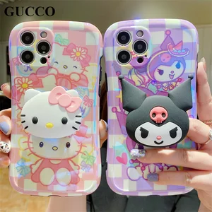 sanrio cute hello kitty kt cat kuromi aesthetic trend iphone case for iphone 13 12 11 pro max xs xr x 7 8 plus cover huawei p50 free global shipping