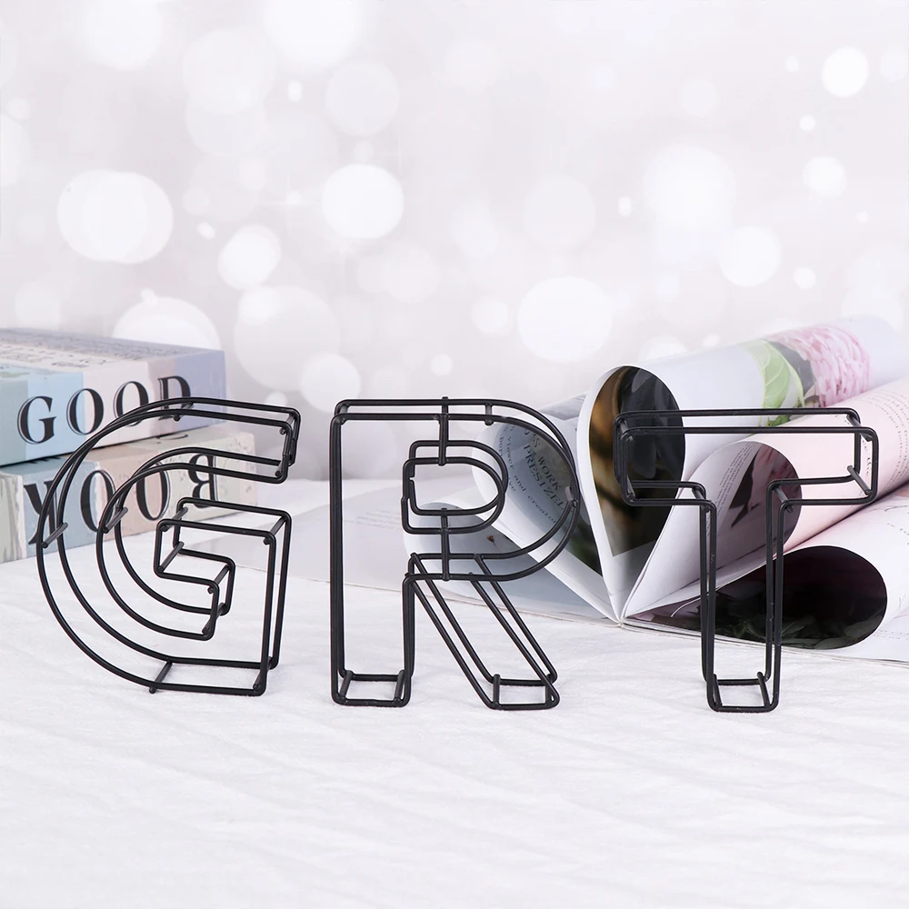 1 шт. современный промышленный кованый железный алфавит металлическая ажурная